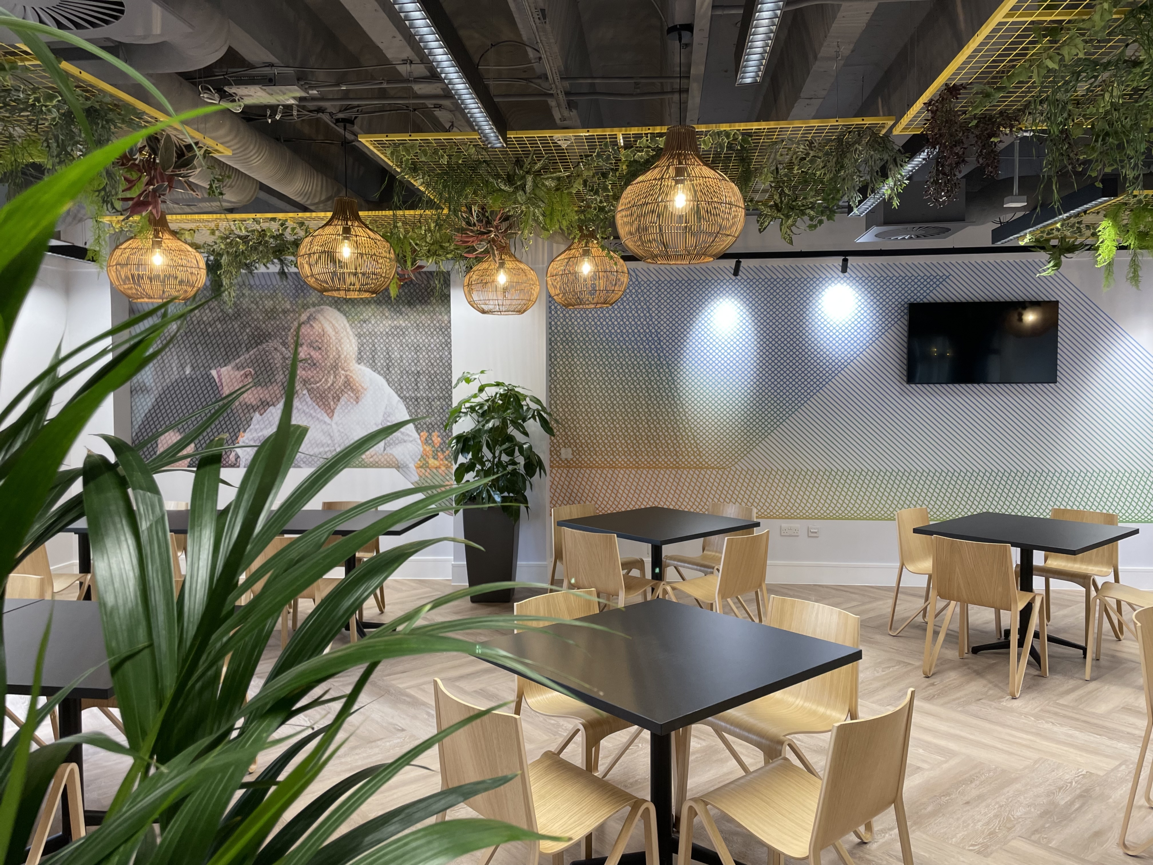 Wheatley House printed wallpaper wall graphics in cafe