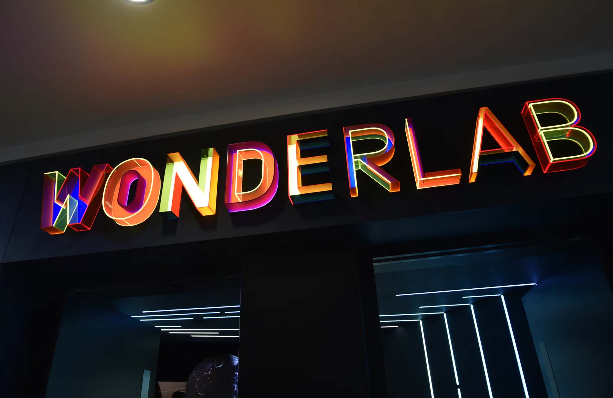 Wonderlab illuminated signage graphics