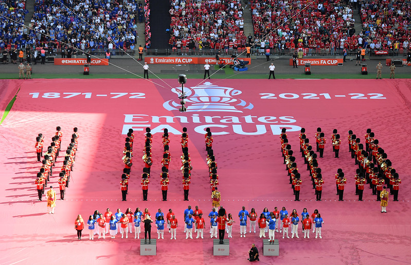 Emirates FA Cup Eco Friendly Pitch Banner with soldiers on