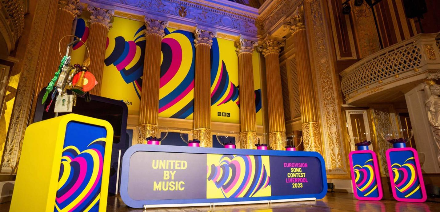 Eurovision podium in St George's Hall