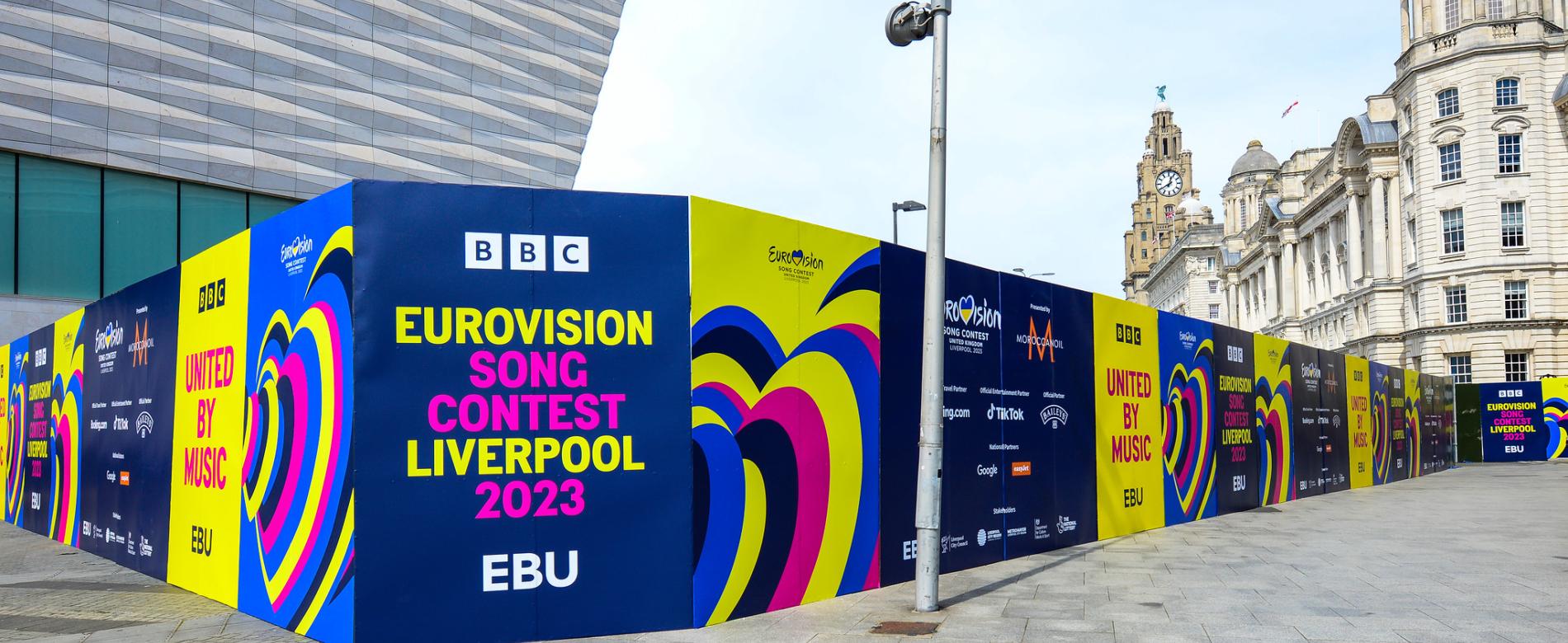 Eurovision 2023 Hoardings in Liverpool