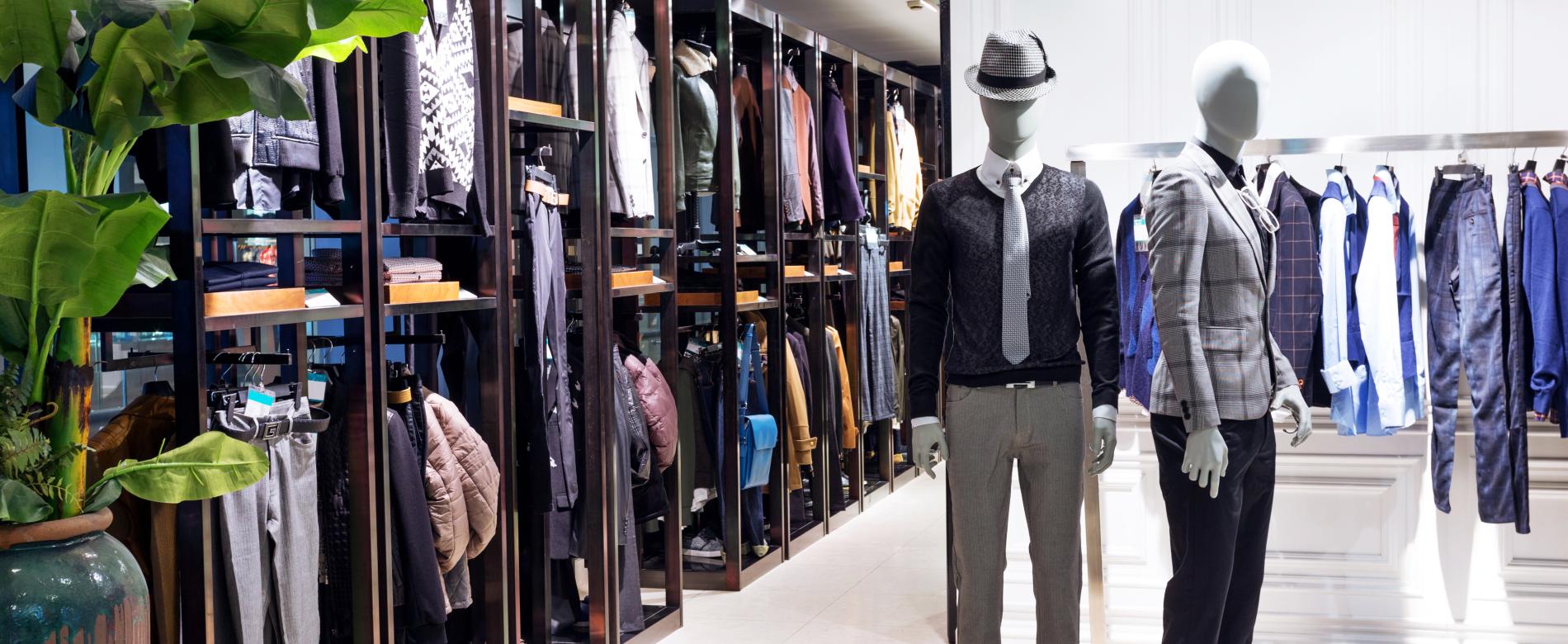 mannequins on display in a fashion retail store