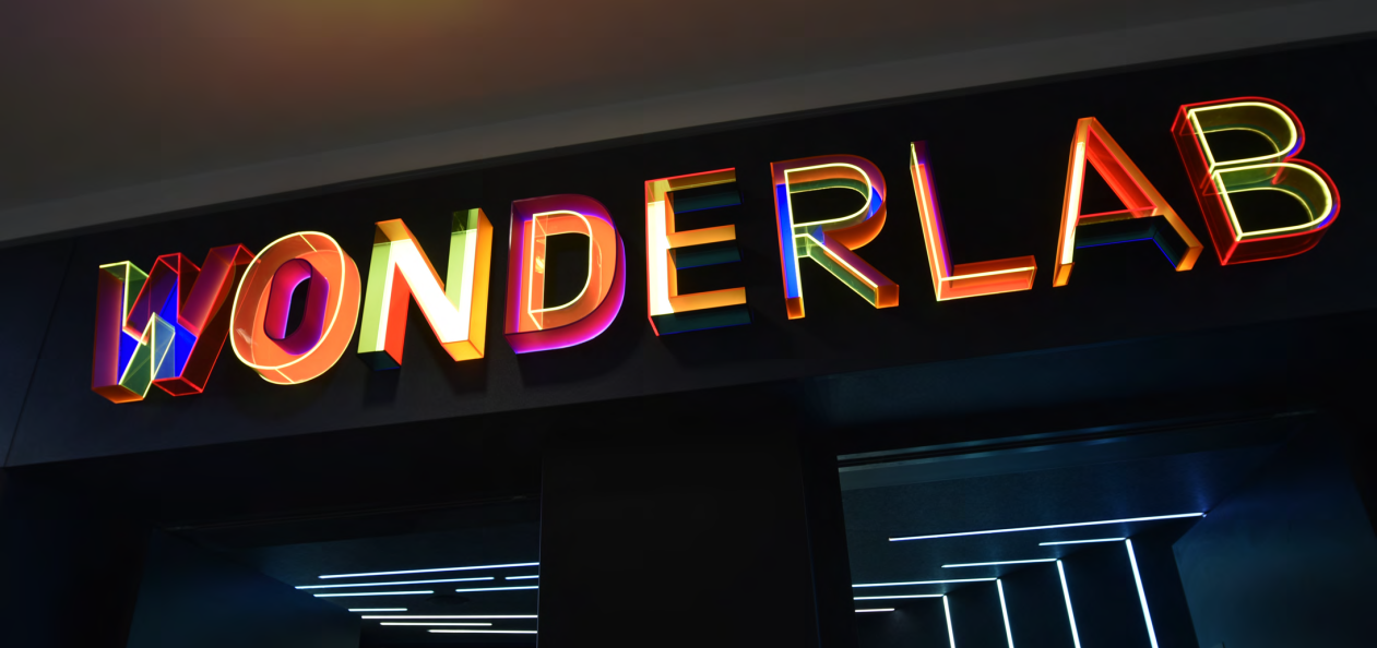 Wonderlab illuminated signage graphics