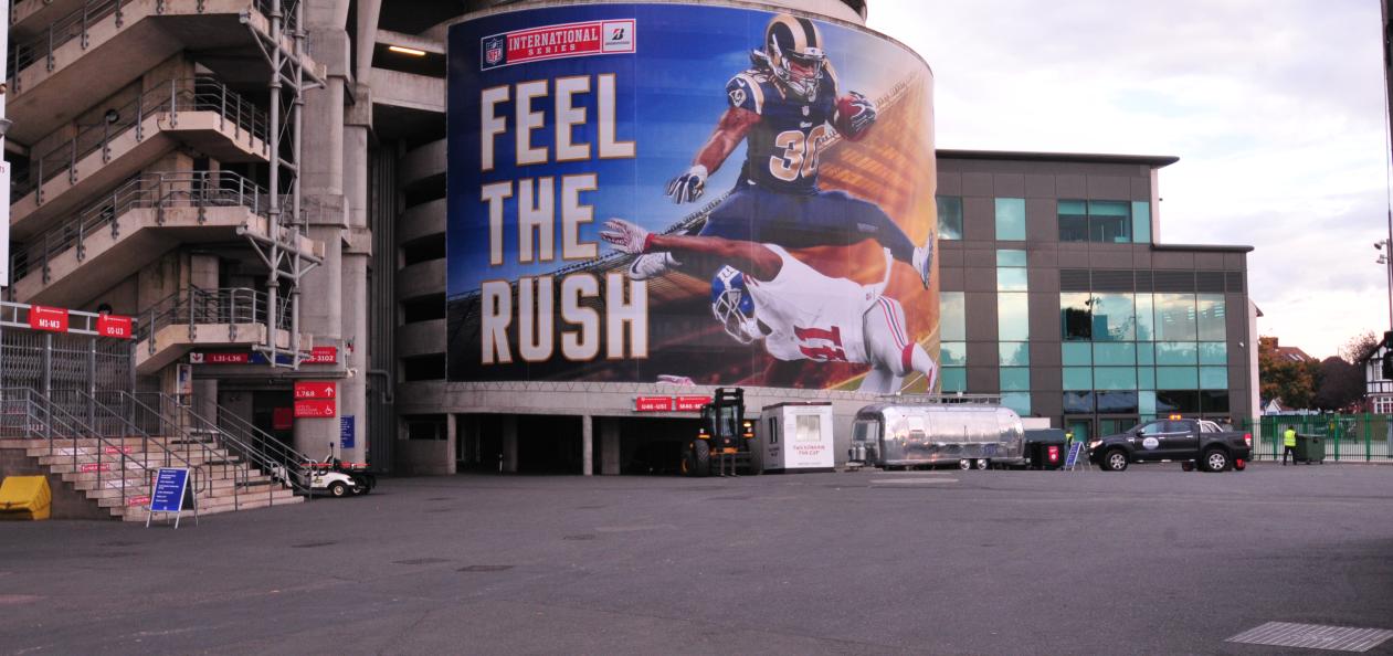 NFL building wrap
