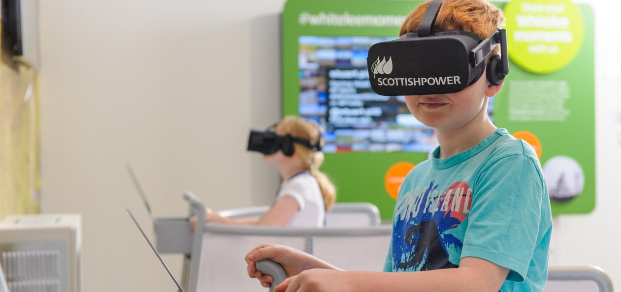 Scottish Power Visitor Centre - child playing with virtual reality