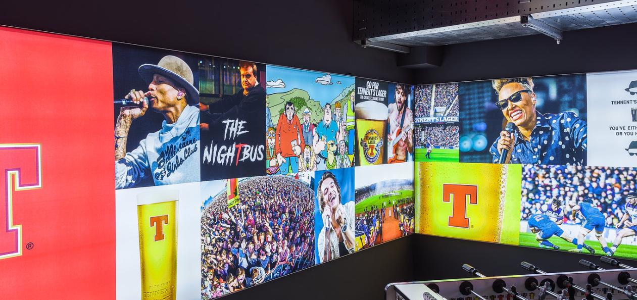 Brewery Attraction Digital Screen Graphics and foosball table