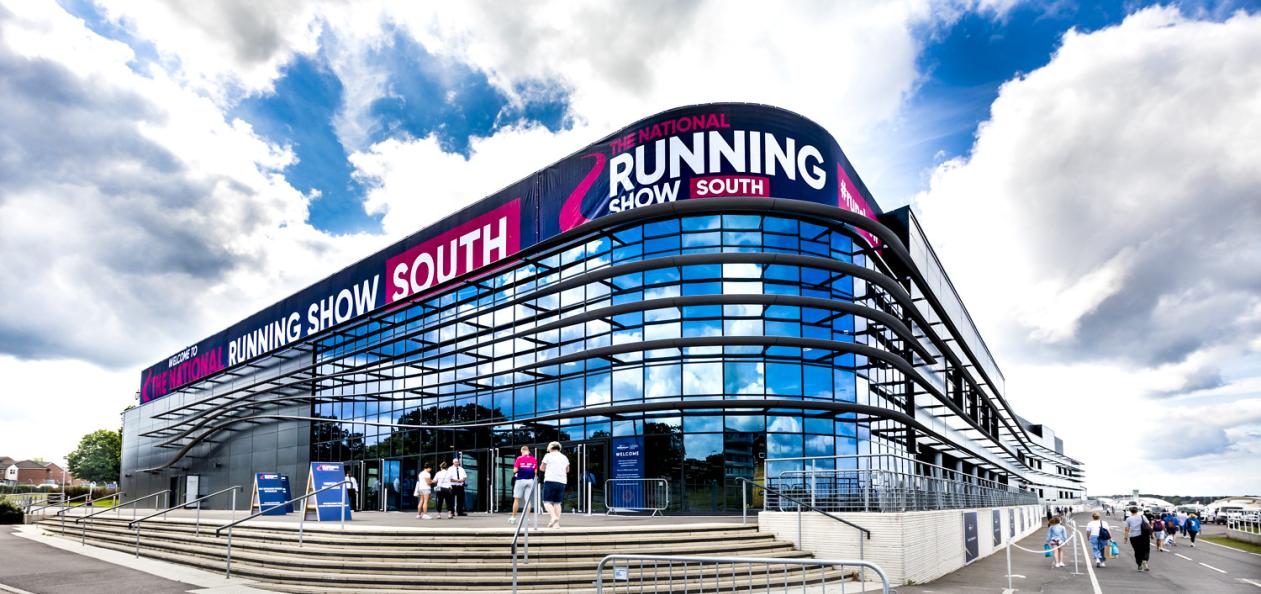 The National Running Show Event Signage on a building