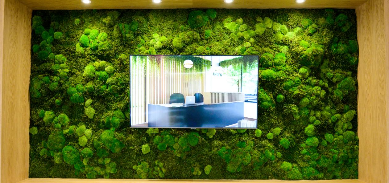 Living wall with a digital screen