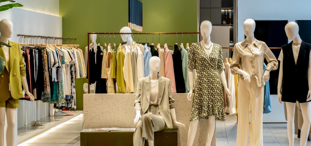 mannequins on display in a fashion retail store