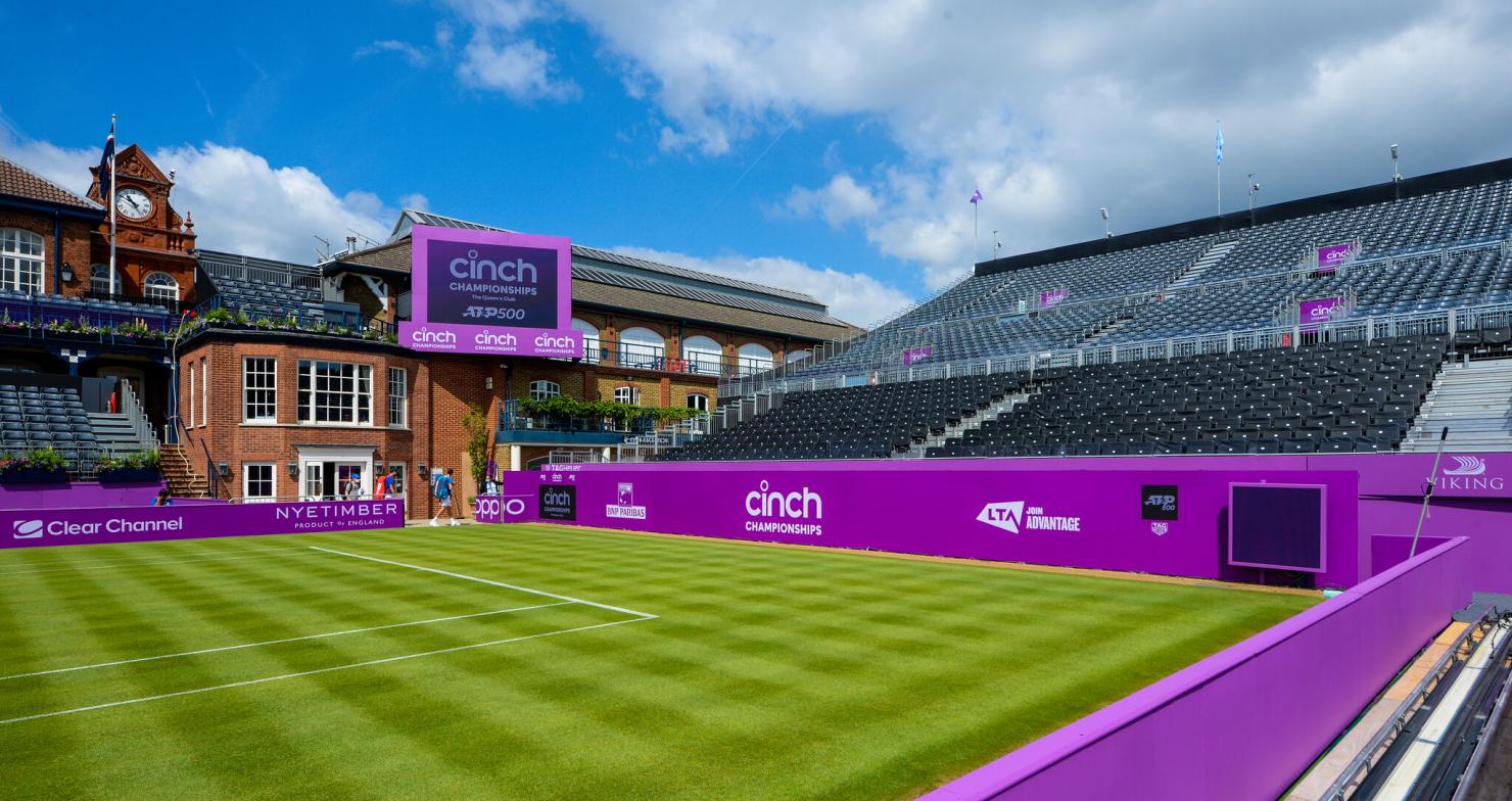 Cinch Queen's Club Stadium Branding and screens