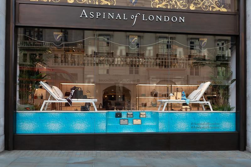 Aspinal of London Retail Window Display - poolside themed
