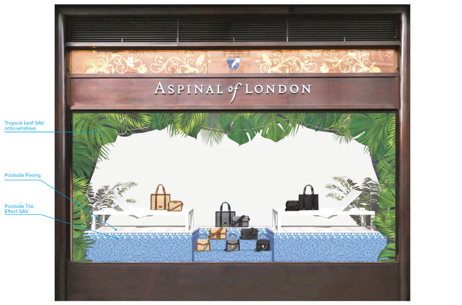 Concept drawing - Aspinal of London Window Display