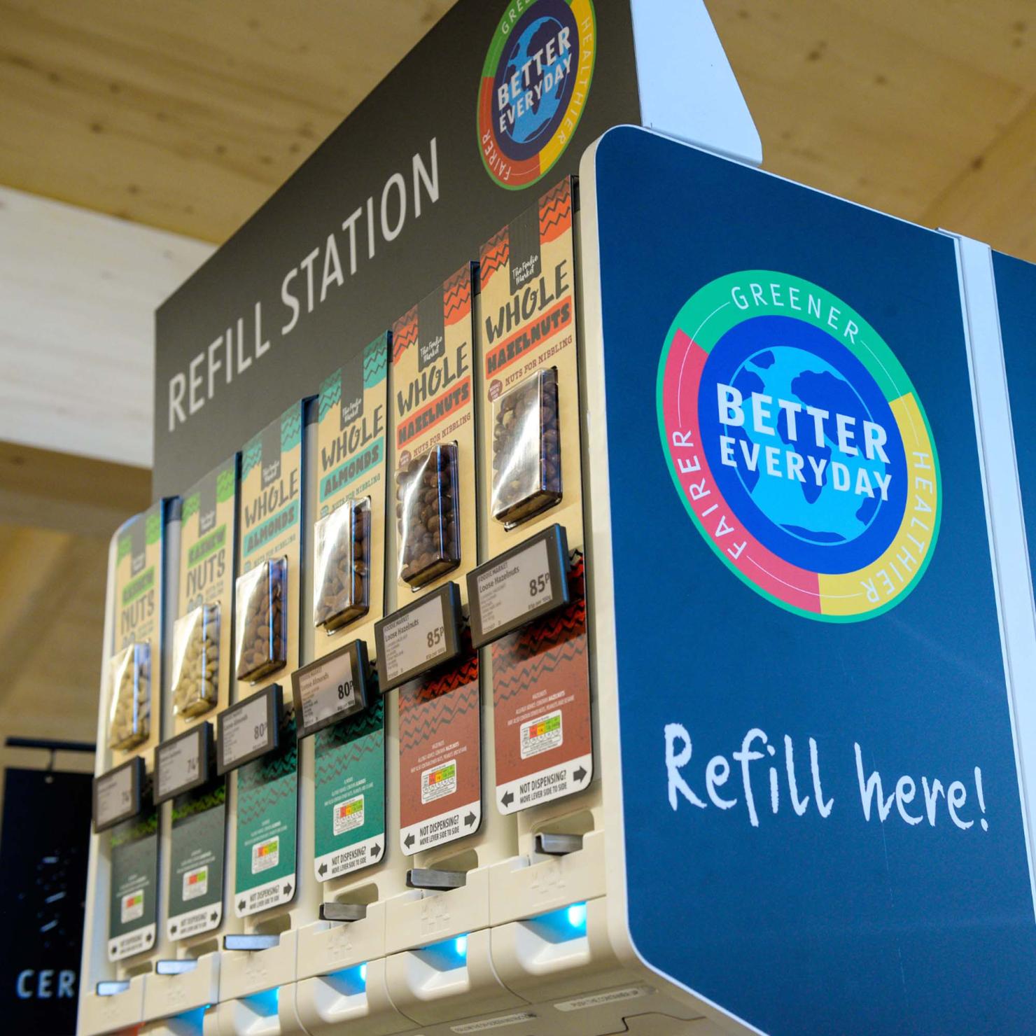 Aldi refill station POS graphics