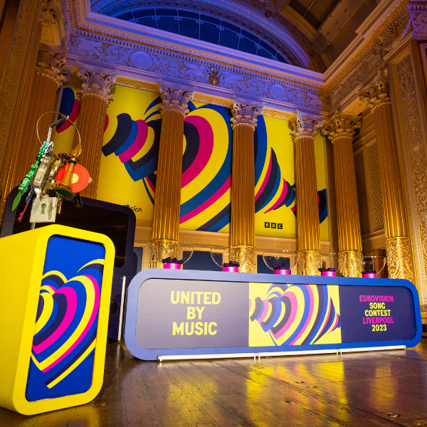 Eurovision podium in St George's Hall