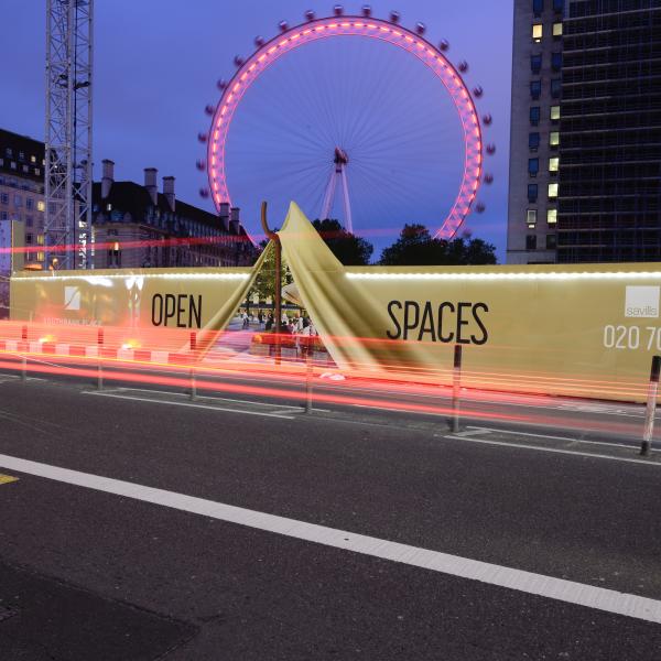 Open Space Construction Hoardings with london eye