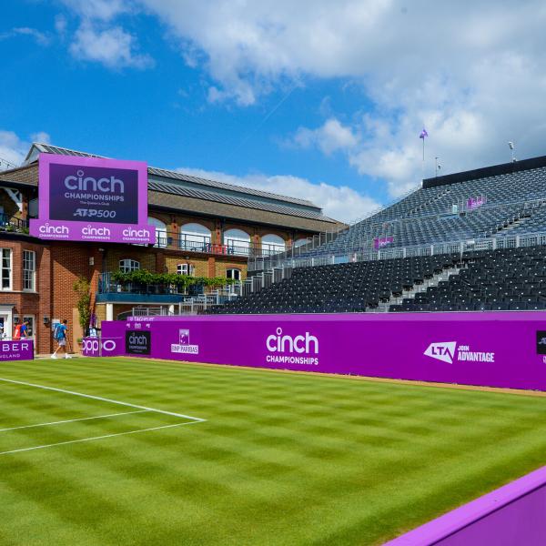 Cinch Queen's Club Stadium Branding and screens