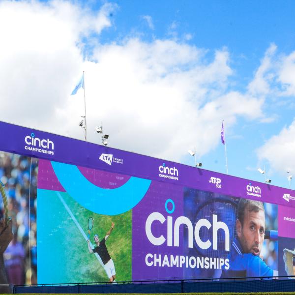 cinch stadium branding for tennis tournament