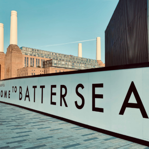 Construction hoardings at Battersea