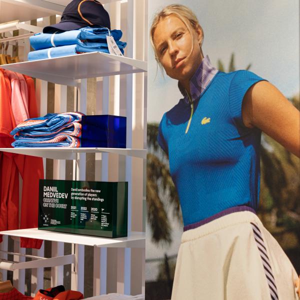 Lacoste In-store retail graphics for tennis accessories