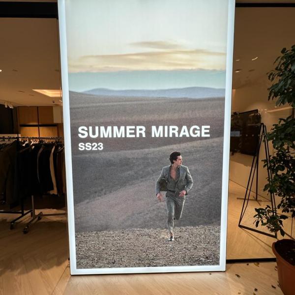Reiss Summer Mirage campaign with freestanding graphics