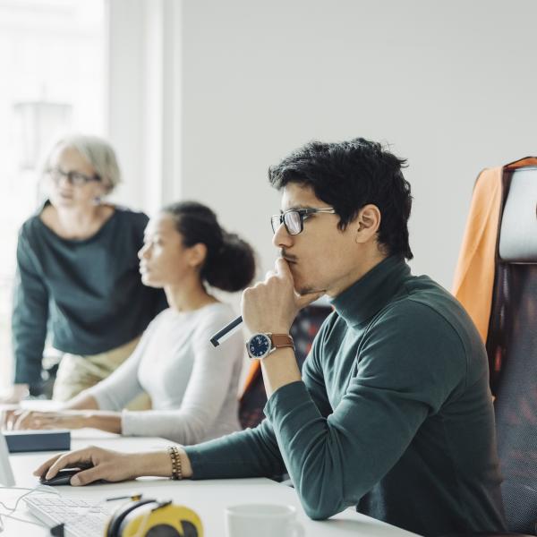 man at computer