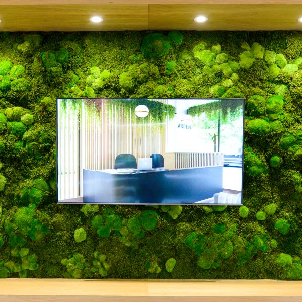 Living wall with a digital screen
