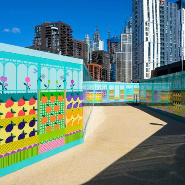 Construction hoardings in London