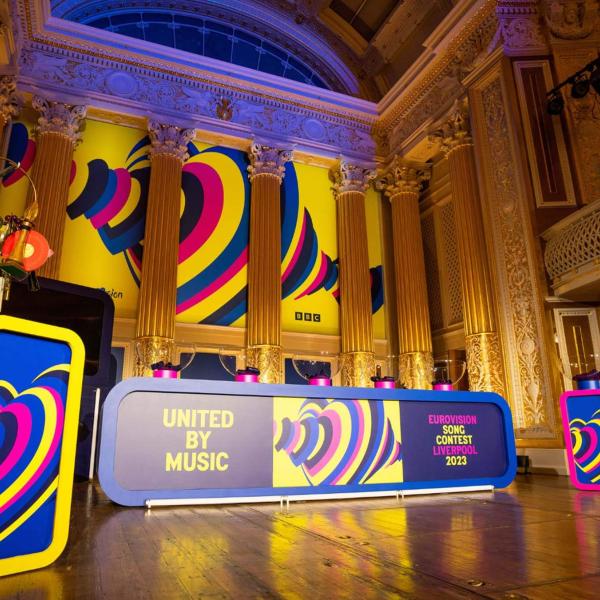 Eurovision podium in St George's Hall