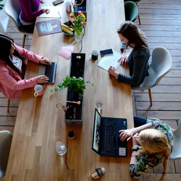 Group of women working.