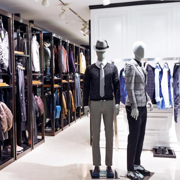 mannequins on display in a fashion retail store
