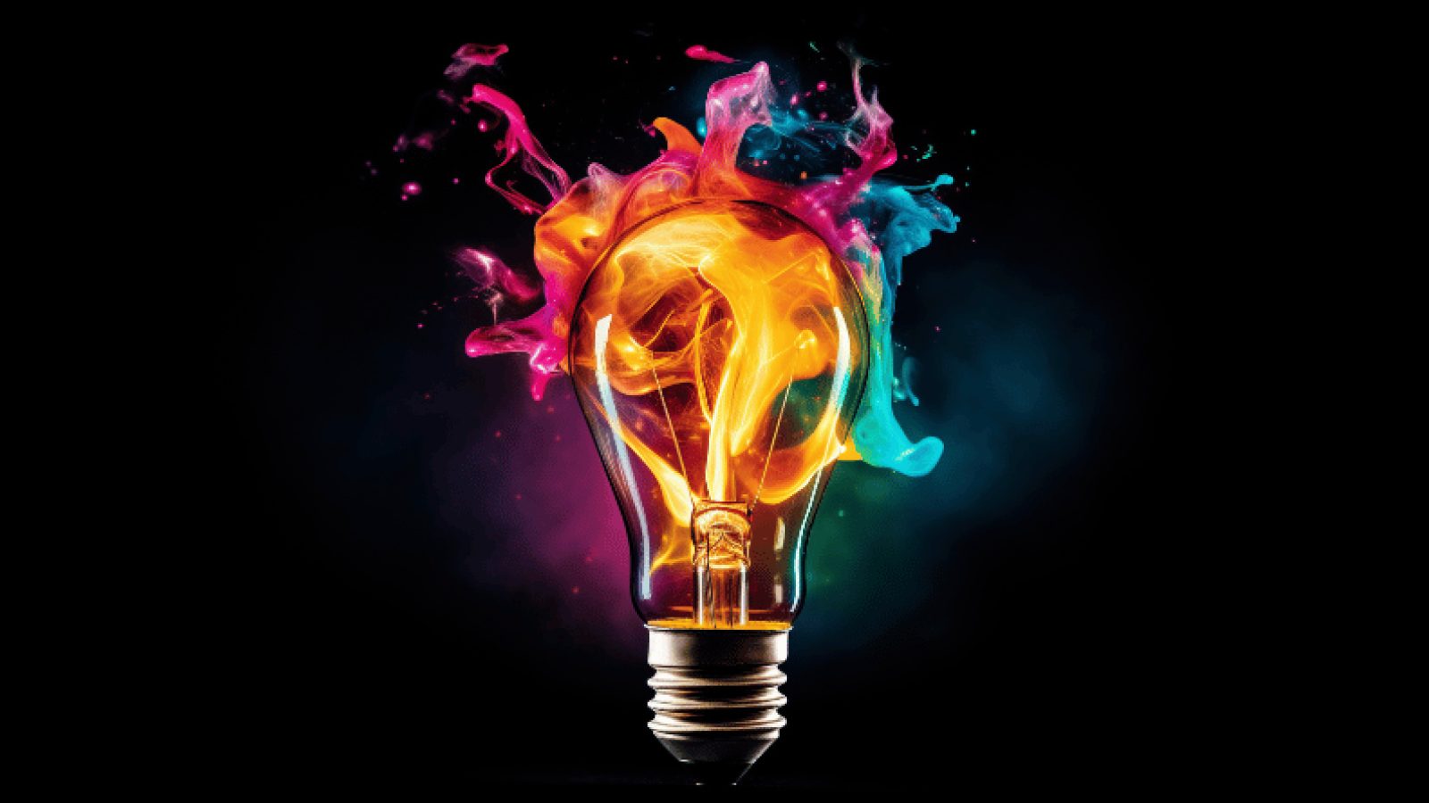 Colourful lightbulb